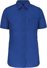 K548C Camisa popeline poliéster/ algodão manga curta de tr...