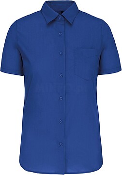 Camisa popeline poliéster/ algodão manga curta de tratamento fácil de senhora K548