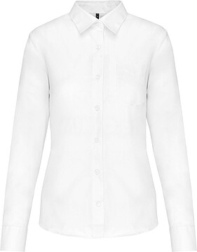 Camisa popeline poliéster/ algodão de tratamento fácil de senhora K549