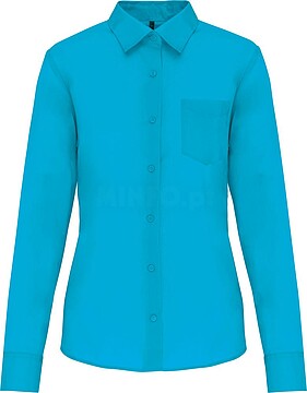 Camisa popeline poliéster/ algodão de tratamento fácil de senhora K549