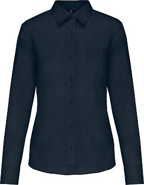 Camisa popeline poliéster/ algodão de tratamento fácil de senhora K549