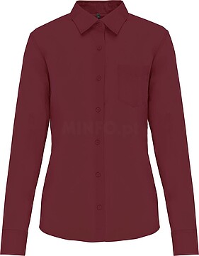 Camisa popeline poliéster/ algodão de tratamento fácil de senhora K549