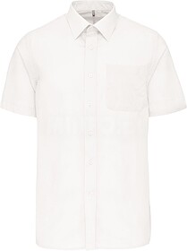 K551 Camisa popeline poliéster/ algodão manga curta de tra...