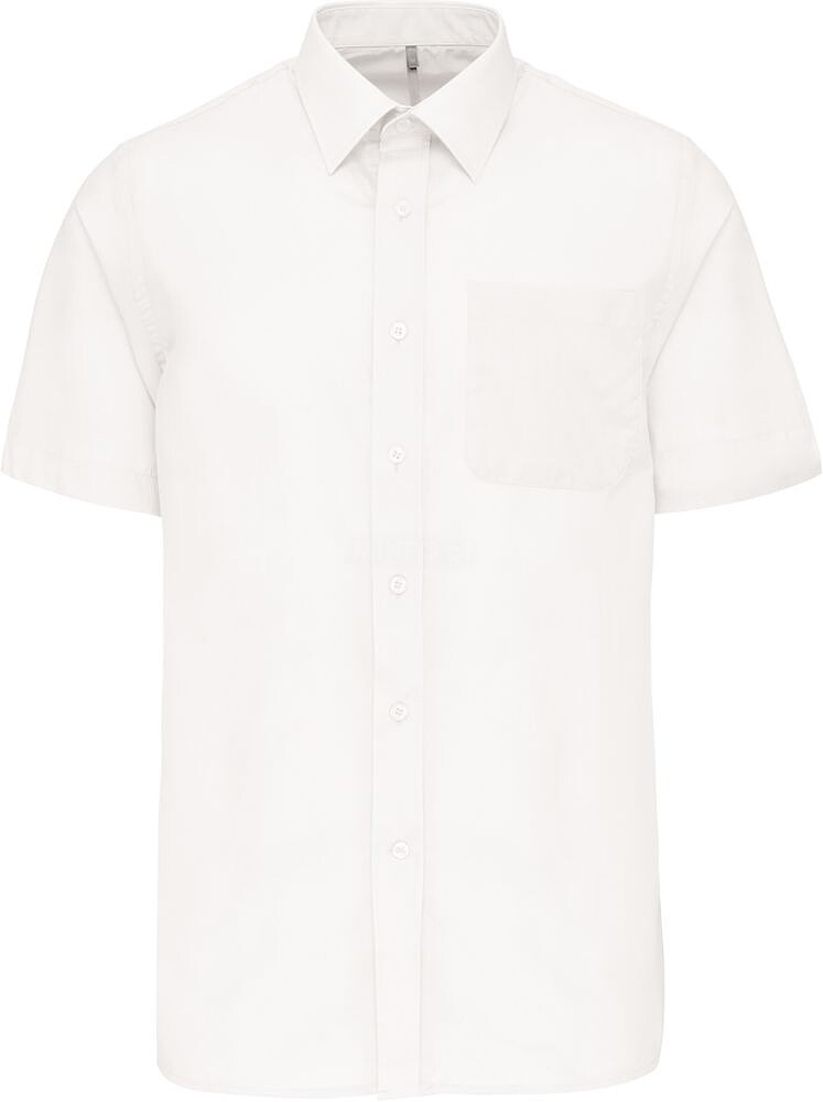 Camisa popeline poliéster/ algodão manga curta de tratamento fácil de homem K551