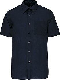 K551C Camisa popeline poliéster/ algodão manga curta de tr...
