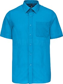 K551C Camisa popeline poliéster/ algodão manga curta de tr...