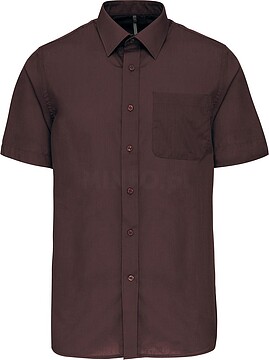 Camisa popeline poliéster/ algodão manga curta de tratamento fácil de homem K551