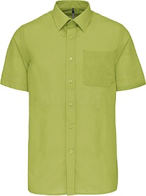 K551C Camisa popeline poliéster/ algodão manga curta de tr...