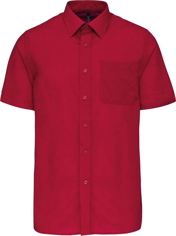 Camisa popeline poliéster/ algodão manga curta de tratamento fácil de homem K551