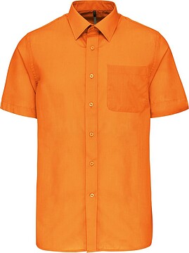 Camisa popeline poliéster/ algodão manga curta de tratamento fácil de homem K551