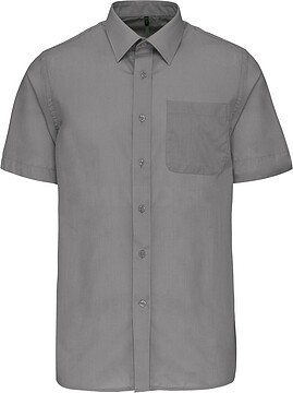 Camisa popeline poliéster/ algodão manga curta de tratamento fácil de homem K551