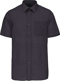 K551C Camisa popeline poliéster/ algodão manga curta de tr...
