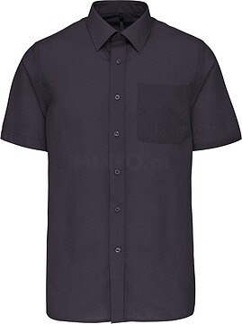 Camisa popeline poliéster/ algodão manga curta de tratamento fácil de homem K551