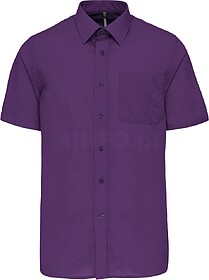 K551C Camisa popeline poliéster/ algodão manga curta de tr...