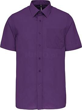 Camisa popeline poliéster/ algodão manga curta de tratamento fácil de homem K551