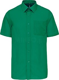 K551C Camisa popeline poliéster/ algodão manga curta de tr...