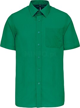 Camisa popeline poliéster/ algodão manga curta de tratamento fácil de homem K551