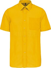 K551C Camisa popeline poliéster/ algodão manga curta de tr...