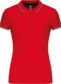 K251 Polo de senhora manga curta tam: XL cor: Red/ Navy/ Whi...