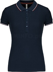 K251 Polo de senhora manga curta tam: S cor: Navy/ Wine/ Whi...
