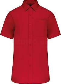 K543C Camisa de manga curta em popeline tratamento fácil ta...