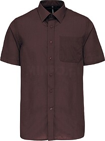 K551C Camisa popeline poliéster/ algodão manga curta de tr...