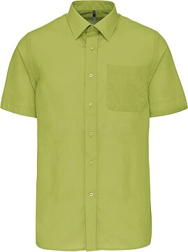 Camisa popeline poliéster/ algodão manga curta de tratamento fácil de homem K551