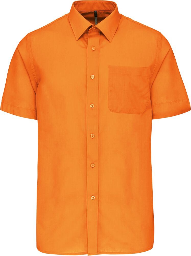 Camisa popeline poliéster/ algodão manga curta de tratamento fácil de homem K551