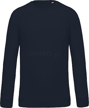 Sweatshirt BIO de homem com decote redondo e mangas raglan K480