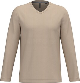 K358C T-shirt manga comprida e decote V tam: 4XL cor: Light ...