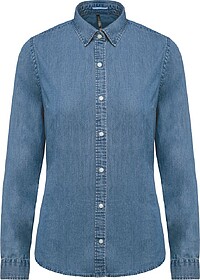 K509 Camisa de senhora em denim tam: XS cor: Chambray Blue :...