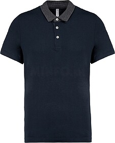 K260 Polo de homem jersey bicolor tam: L cor: Navy/ Dark Gre...