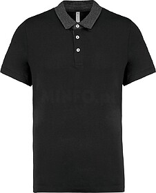 K260 Polo de homem jersey bicolor tam: S cor: Black/ Dark Gr...