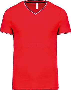 T-shirt de homem em malha piqué com decote V K374