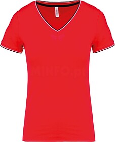 K394 T-shirt de malha piqué de senhora com decote V tam: L ...