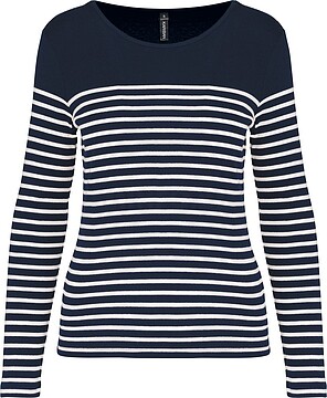 T-shirt de senhora à marinheiro de manga comprida K386