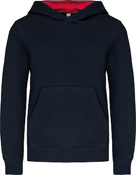Sweatshirt de criança com capuz em contraste K453