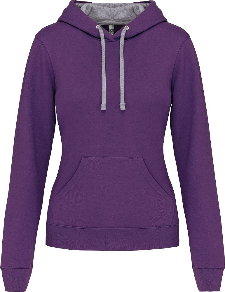 Sweatshirt de senhora com capuz em contraste K465