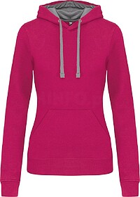 K465 Sweatshirt de senhora com capuz em contraste tam: L cor...