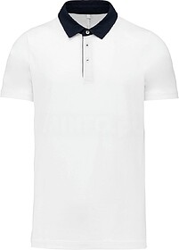K260 Polo de homem jersey bicolor tam: L cor: White/ Navy : ...
