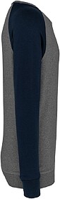 K491 Sweatshirt BIO bicolor de homem com decote redondo e ma...