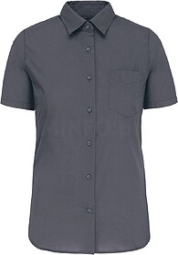 K548C Camisa popeline poliéster/ algodão manga curta de tr...