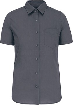 Camisa popeline poliéster/ algodão manga curta de tratamento fácil de senhora K548