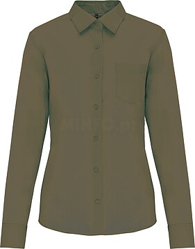 Camisa popeline poliéster/ algodão de tratamento fácil de senhora K549