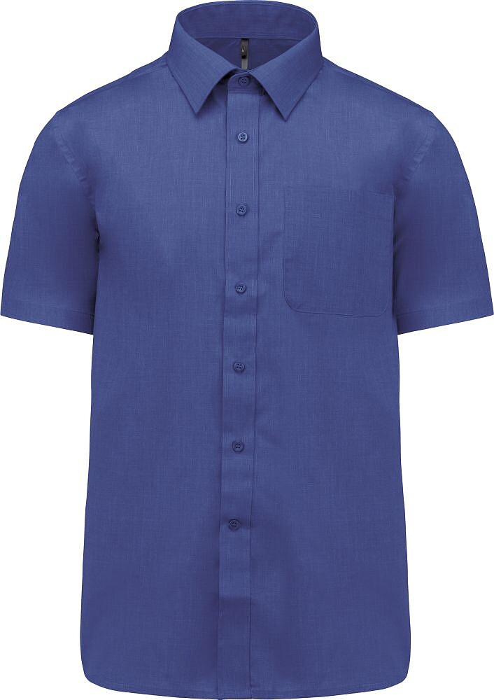 Camisa popeline poliéster/ algodão manga curta de tratamento fácil de homem K551
