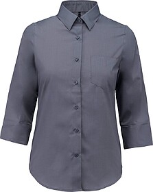 K558C Camisa popeline poliéster/ algodão manga a 3/ 4 de t...