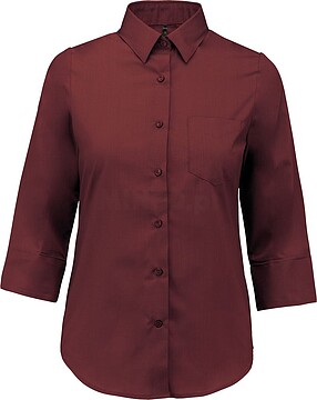 Camisa popeline poliéster/ algodão manga a 3/ 4 de tratamento fácil de senhora K558