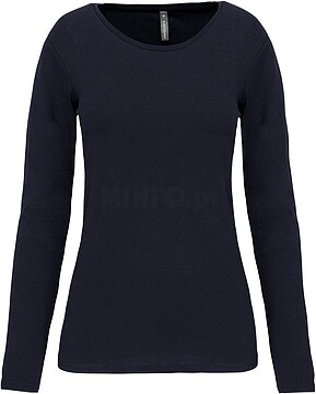 T-shirt de senhora decote redondo de manga comprida K3017