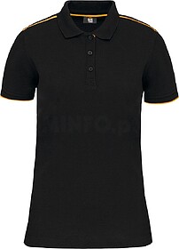 WK271 Polo de senhora com contraste Day To Day de manga curt...