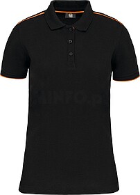 WK271 Polo de senhora com contraste Day To Day de manga curt...